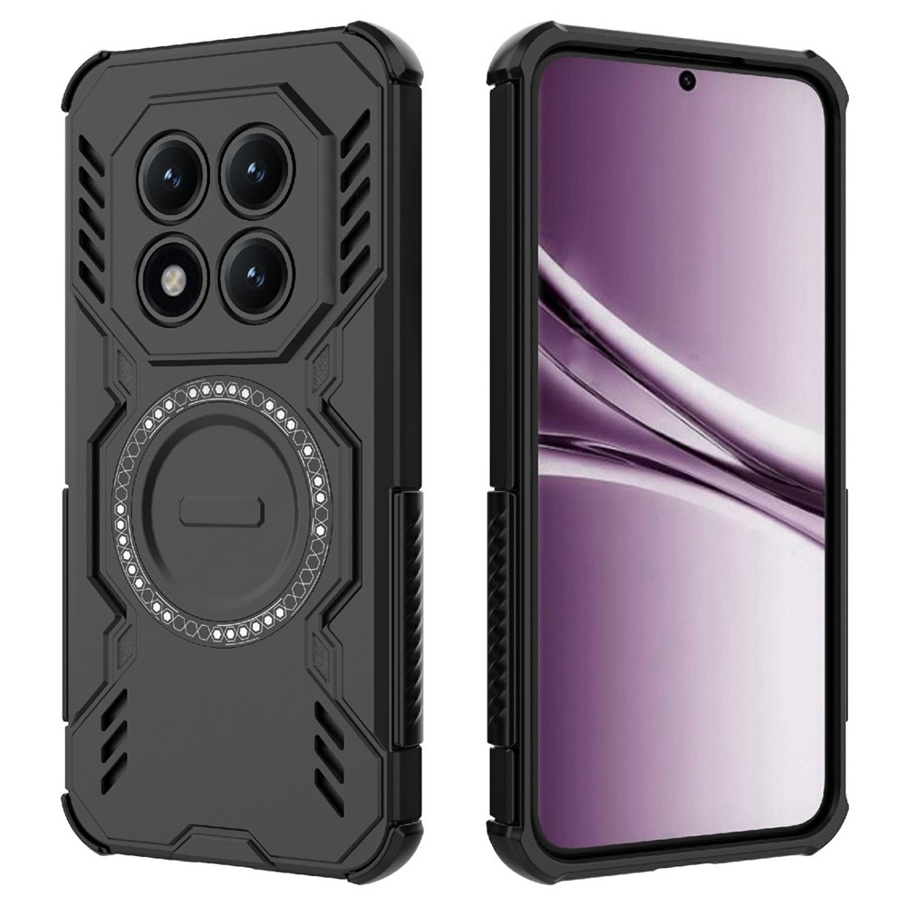 Üreges, tartós borítás MagSafe-vel a Xiaomi Redmi Note 15 Pro+ 5G/Xiaomi Poco M8 Pro 5G-re - fekete