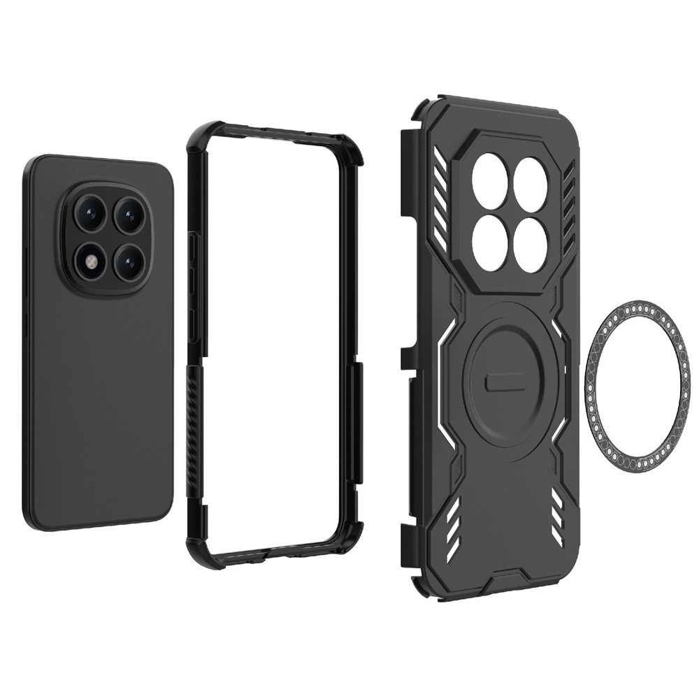 Üreges, tartós borítás MagSafe-vel a Xiaomi Redmi Note 15 Pro+ 5G/Xiaomi Poco M8 Pro 5G-re - fekete