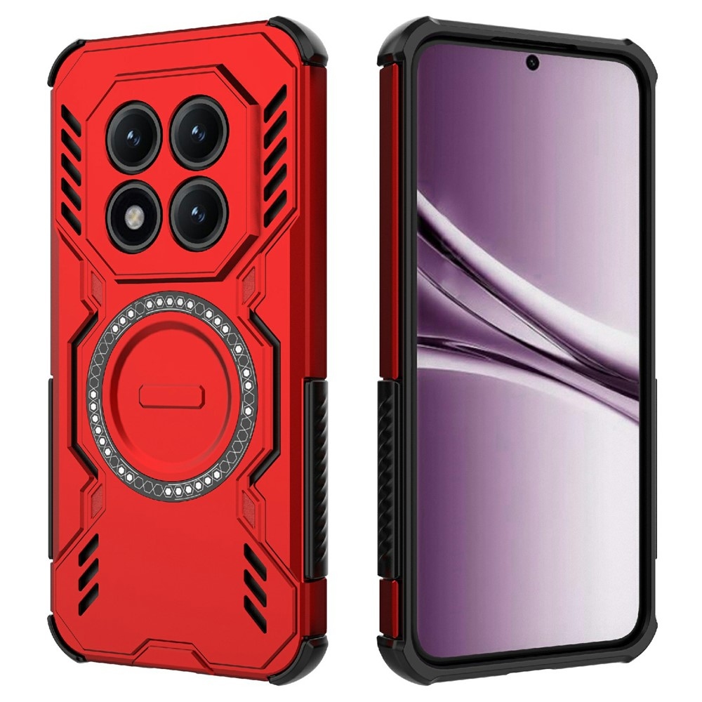 Üreges tartós védőburkolat MagSafe-fel a Xiaomi Redmi Note 15 Pro+ 5G/Xiaomi Poco M8 Pro 5G készülékre - piros színű