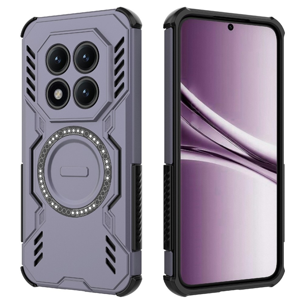 Üreges, tartós borítás MagSafe-vel a Xiaomi Redmi Note 15 Pro+ 5G/Xiaomi Poco M8 Pro 5G-re - lila