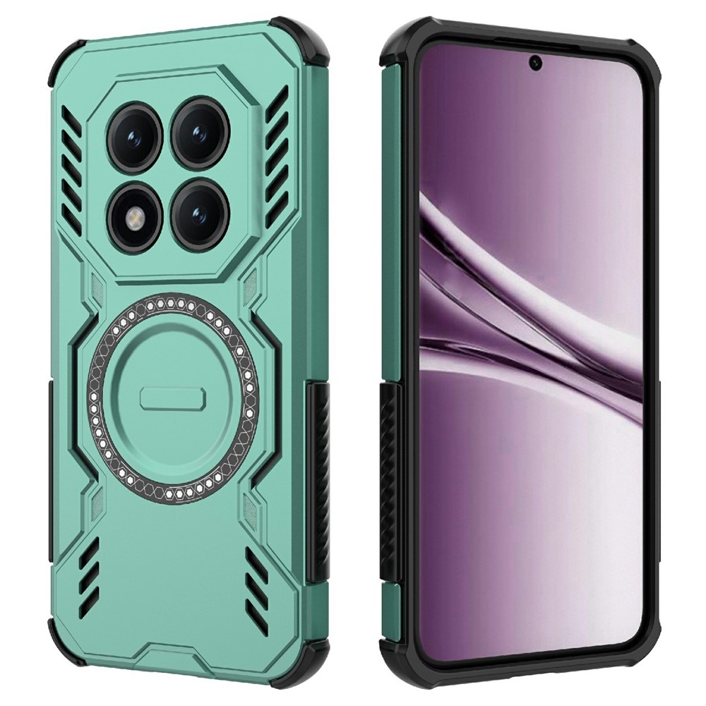 Üreges, tartós burkolat MagSafe-vel a Xiaomi Redmi Note 15 Pro+ 5G/Xiaomi Poco M8 Pro 5G-re - zöld színű