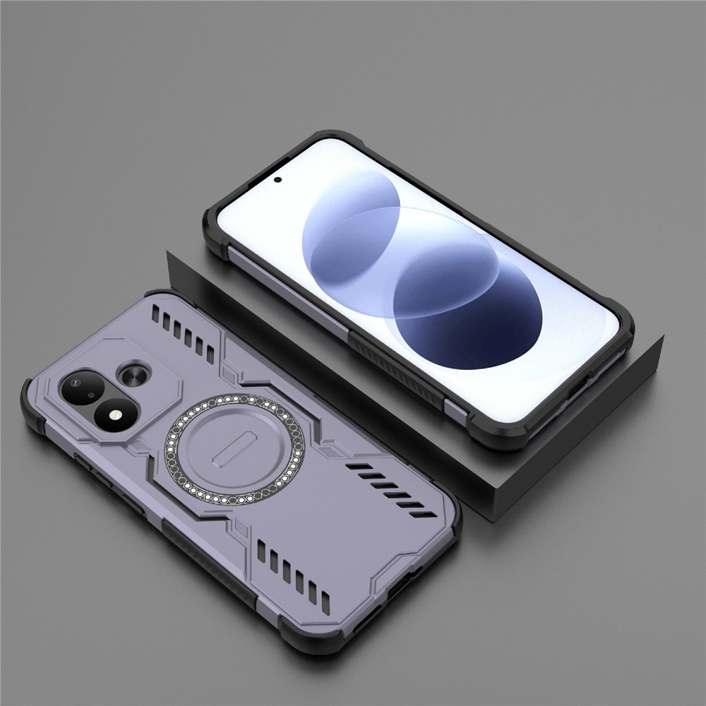Hollow strapabíró tok MagSafe-vel a Xiaomi Redmi Note 17 4G/5G-hez – lila