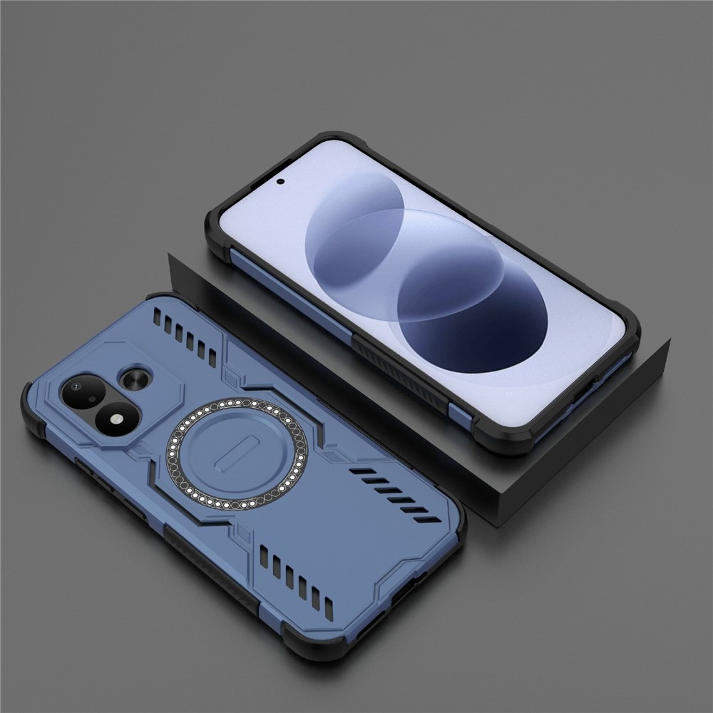 Hollow strapabíró tok MagSafe-vel a Xiaomi Redmi Note 17 4G/5G-hez – kék