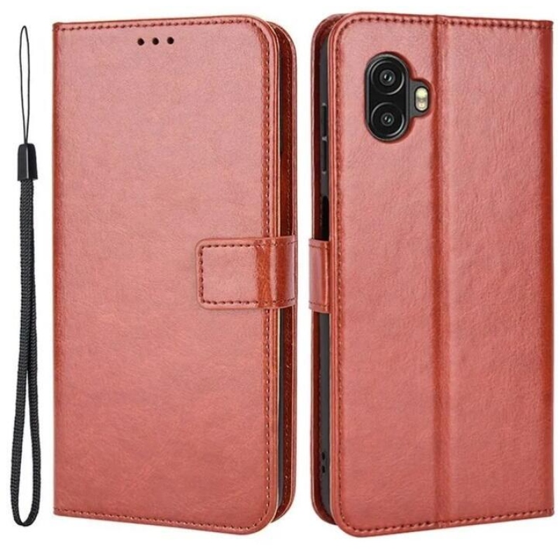 Őrült könyv tok Samsung Galaxy Xcover 6 Pro készülékhez - barna
