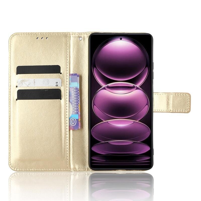 Lókönyv tok a Xiaomi Redmi Note 12 Pro 5G/Poco X5 Pro 5G számára - arany színben