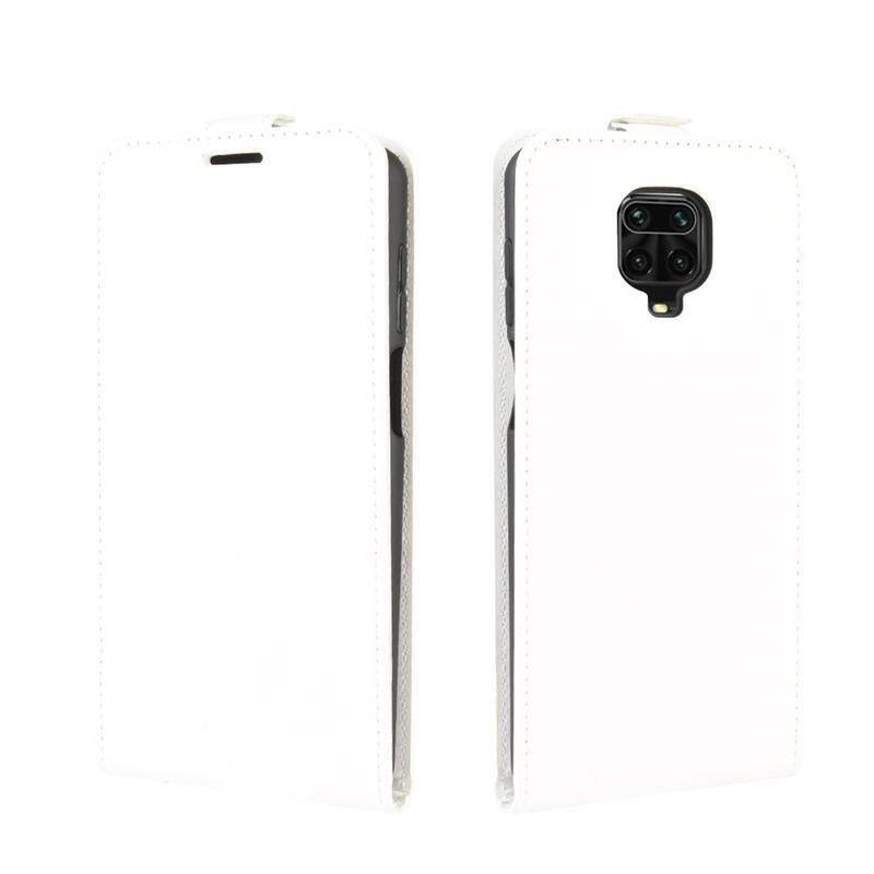 Ló PU bőr flip tok Xiaomi Redmi Note 9 Pro/Note 9S számára - fehér