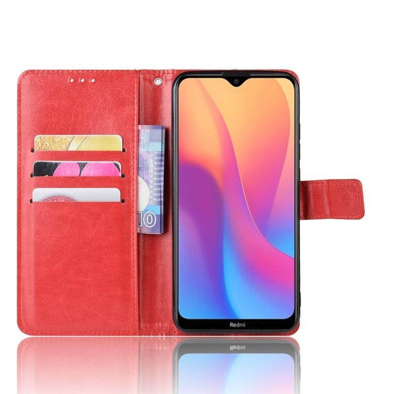 Ló PU bőr pénztárca tok Xiaomi Redmi 8A-hoz - piros