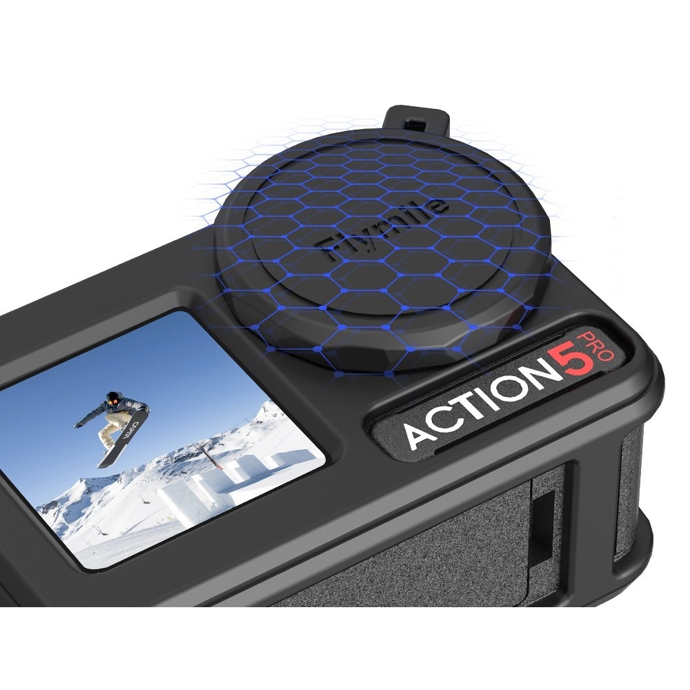 FLYMILE szilikon védőtok lencsevédővel DJI Osmo Action 5 Pro-hoz - fekete