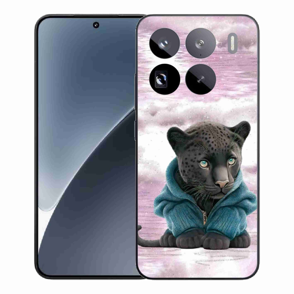 Gél borítás mmCase a Xiaomi 15 Pro-hoz - fekete párduc pulóverben