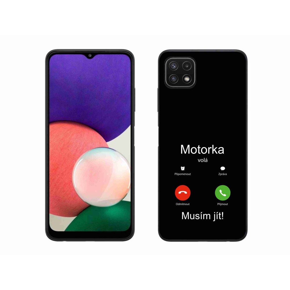 Gél borító mmCase Samsung Galaxy A22 5G - motoros hívások fekete háttérrel