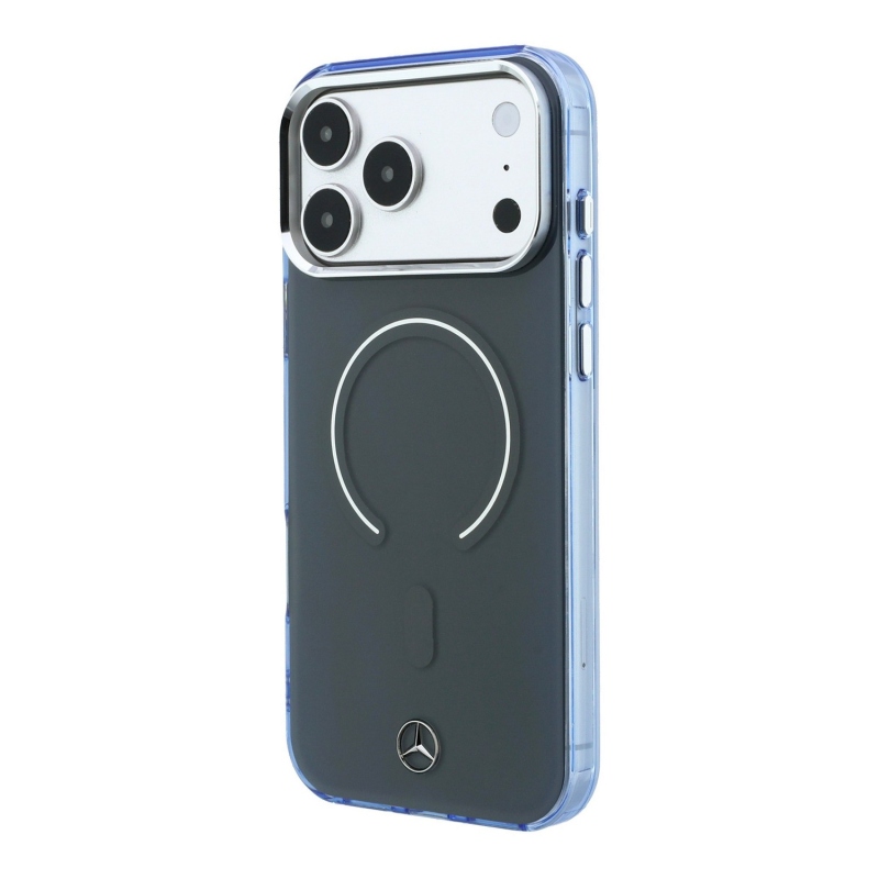 Mercedes PC/TPU kétrétegű MagSafe hátsó tok iPhone 18 Pro-hoz, antracit/kék