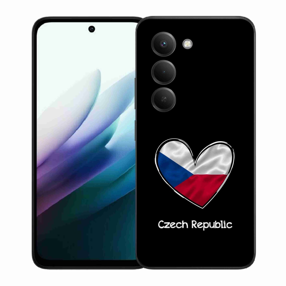 Gél borítás mmCase a Xiaomi Redmi 15 4G/5G (171mm) - szív zászló fekete háttérrel