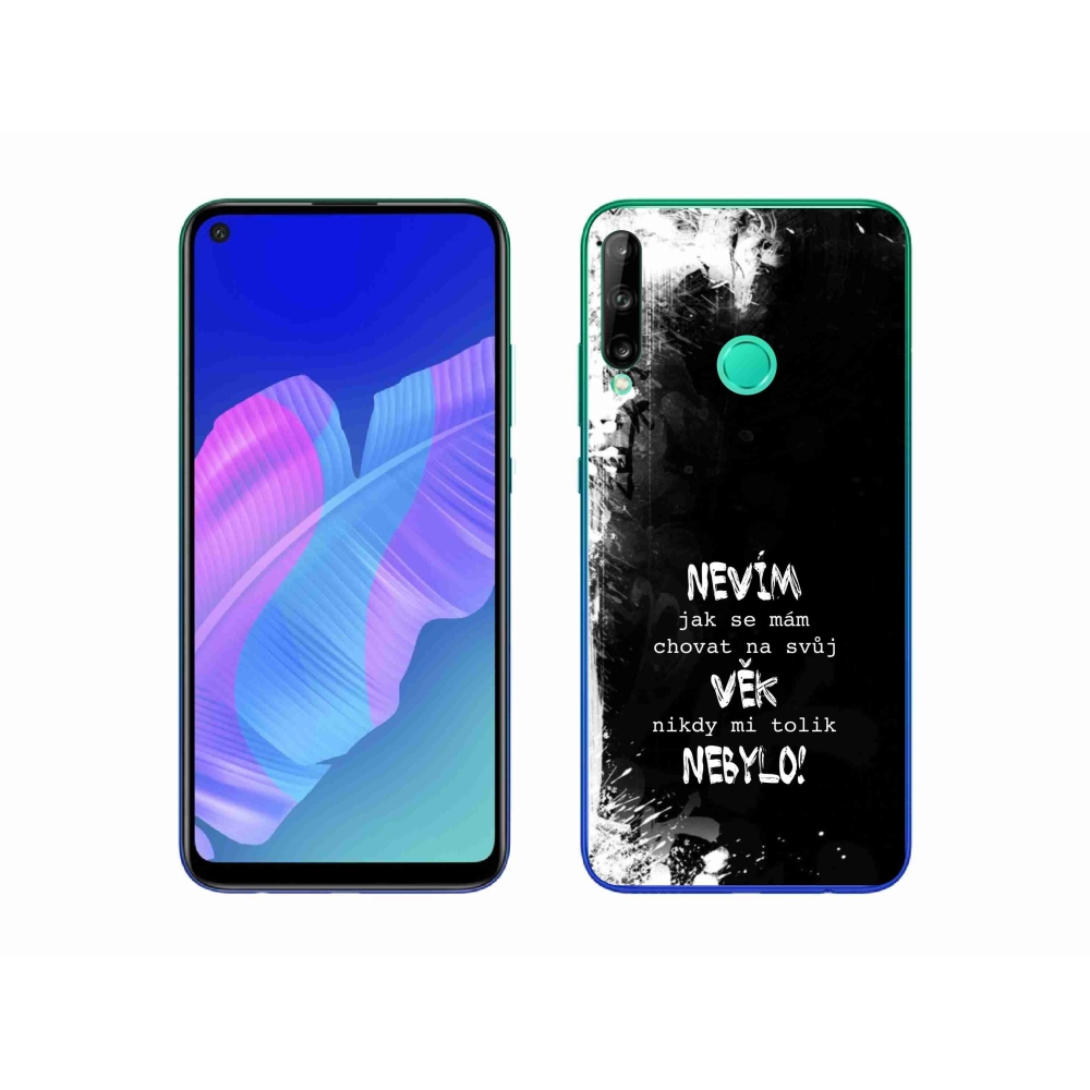Gél borító mmCase a Huawei P40 Lite E készülékhez - vicces szöveg 14 fekete háttér