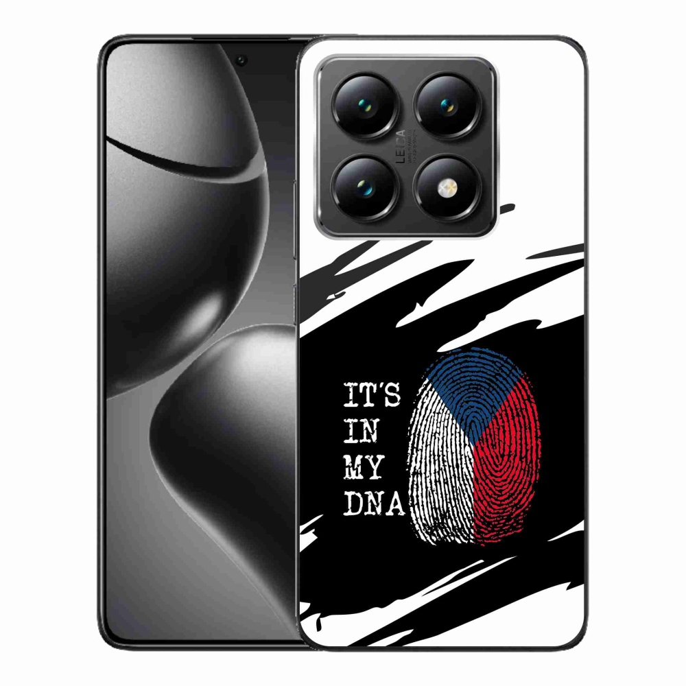Gél borító mmCase a Xiaomi 14T - zászló ujjlenyomat fekete és fehér háttérrel