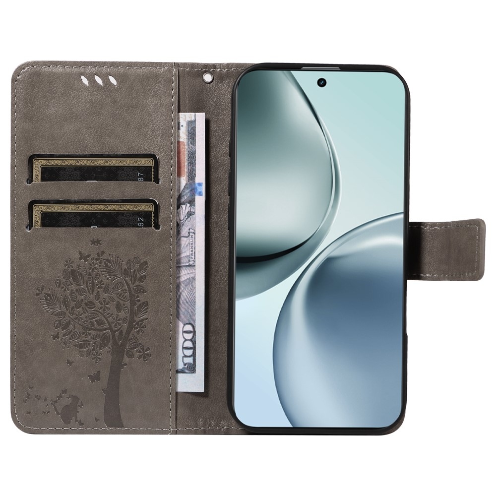 Fák könyvtáska a Realme 14 Pro+ 5G számára - szürke