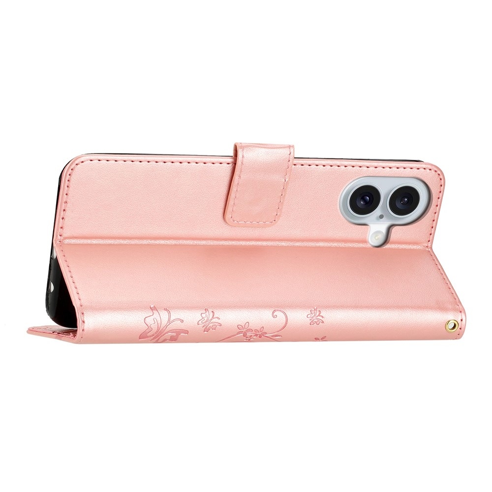 Virágok könyv tok iPhone 17 készülékhez - rózsaarany