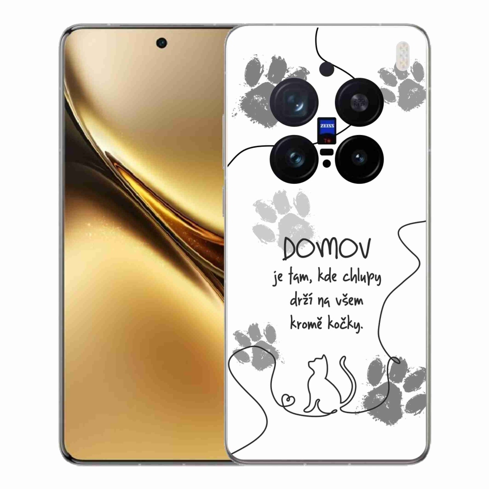 Gél borító mmCase a Vivo X200 Pro 5G készülékhez - macska motívum fehér háttérrel