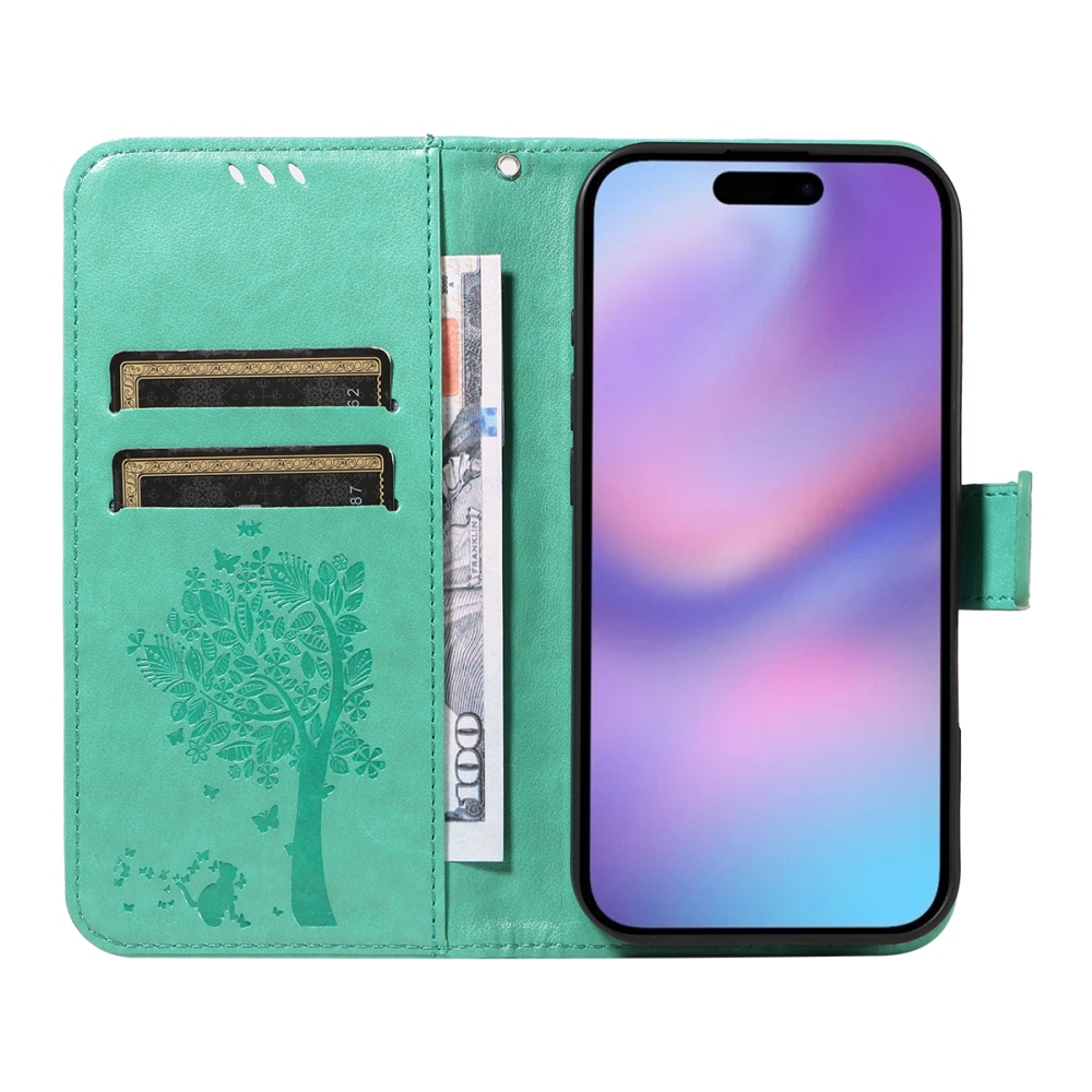 Fák könyvtáska iPhone 17 készülékhez - teáskék