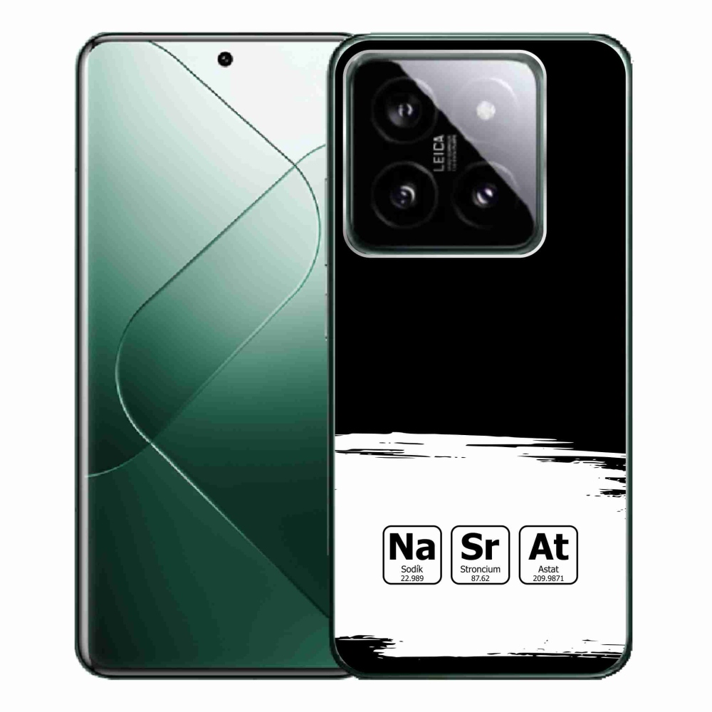 Gél borító mmCase a Xiaomi 14 Pro számára - kémiai elemek fehér és fekete háttérrel