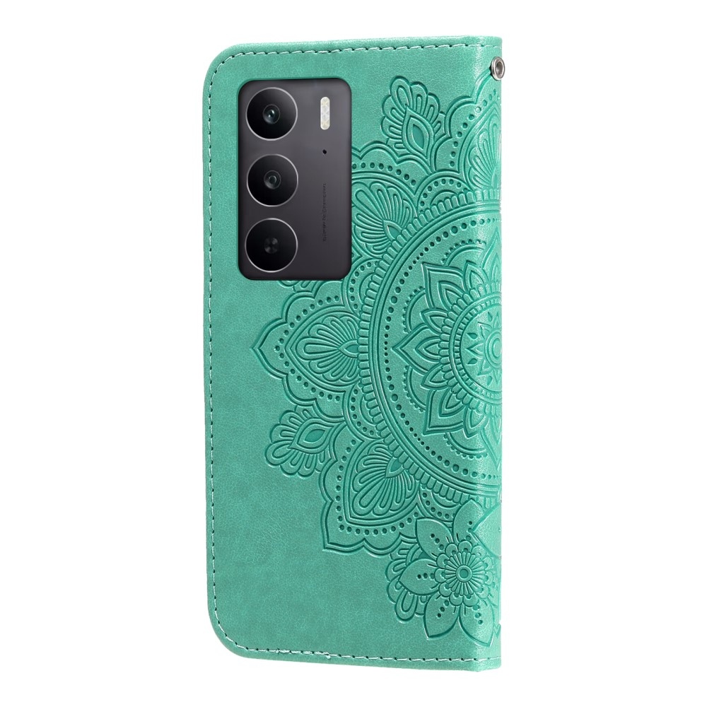 Mandala könyvtáska a Realme C75 készülékhez - teal színű
