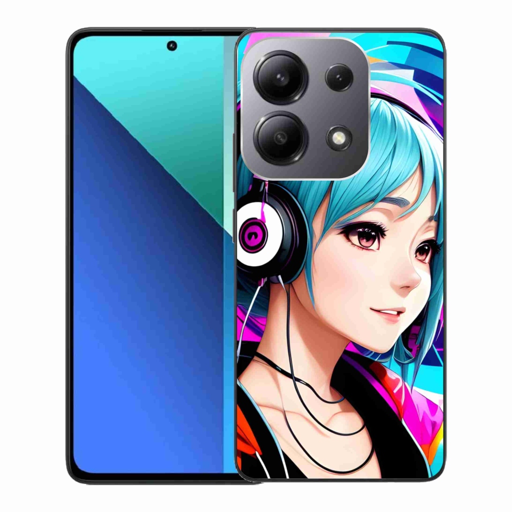 Gél borítás mmCase a Xiaomi Redmi Note 13-hoz - lány fejhallgatóval