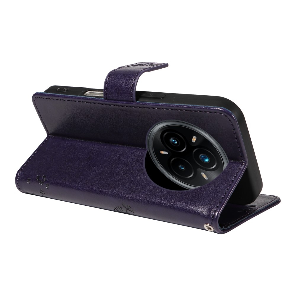 Fák könyvtáska a Realme 14 Pro+ 5G számára - sötét lila