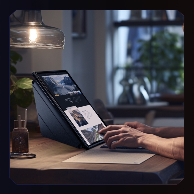 Nillkin Bumper PRO Védő állvány tok többszögű Samsung Galaxy Tab S9 Ultra Fekete