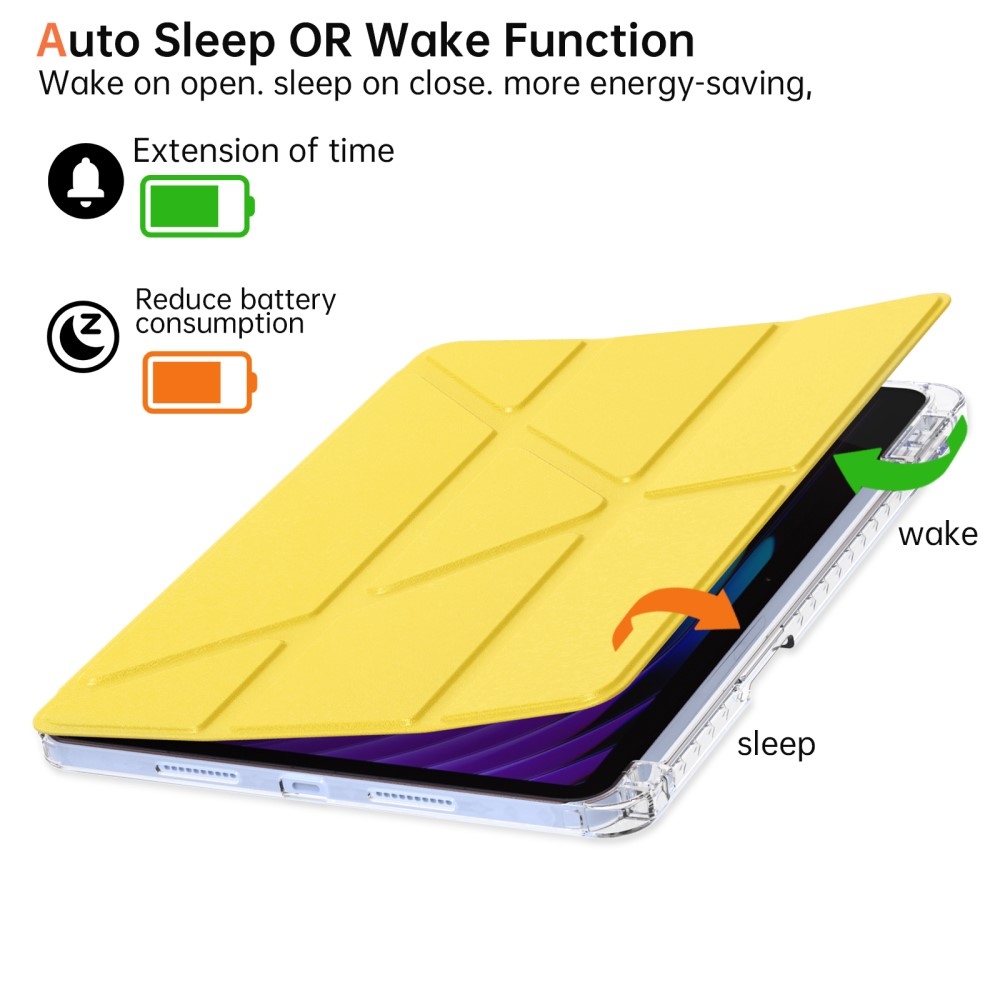 Origami intelligens pozicionáló tok Xiaomi Pad 7/7 Pro táblagéphez - sárga