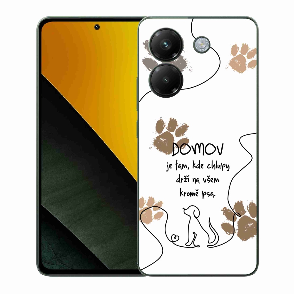 Gél borítás mmCase a Xiaomi Poco M7 Pro 5G számára - kutya motívum fehér háttérrel