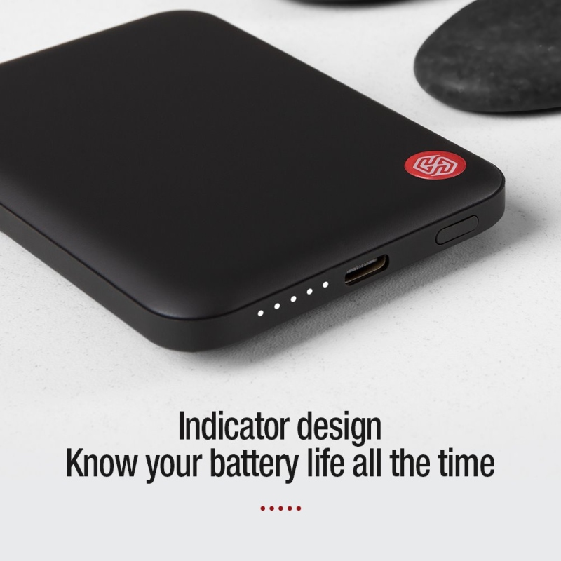 Nillkin NKT21 PowerStone mágneses Powerbank 5000mAh 15W Fekete NKT21 PowerStone mágneses Powerbank 5000mAh 15W Fekete