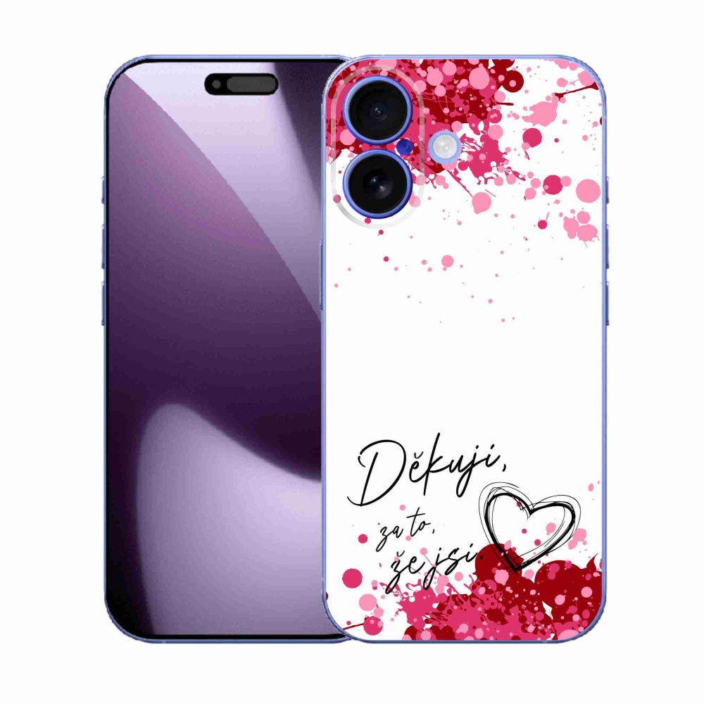 Gél borító mmCase iPhone 17 készülékhez - szerelmes szöveg 2 fehér háttér