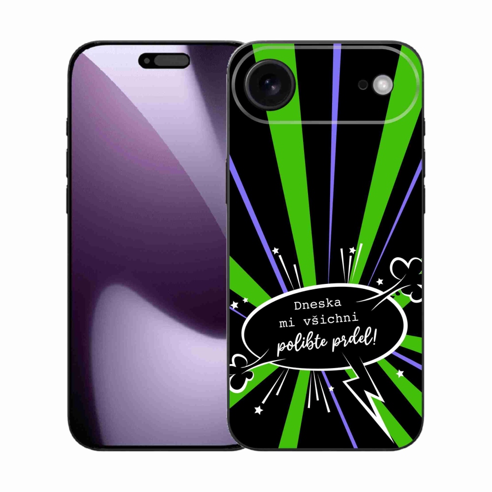 Gél borítás mmCase iPhone 17 Air készülékhez - vicces szöveg 15 fekete háttér
