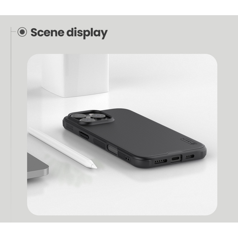 Nillkin Super Frosted PRO mágneses hátlap az Apple iPhone 16 Pro készülékhez Fekete