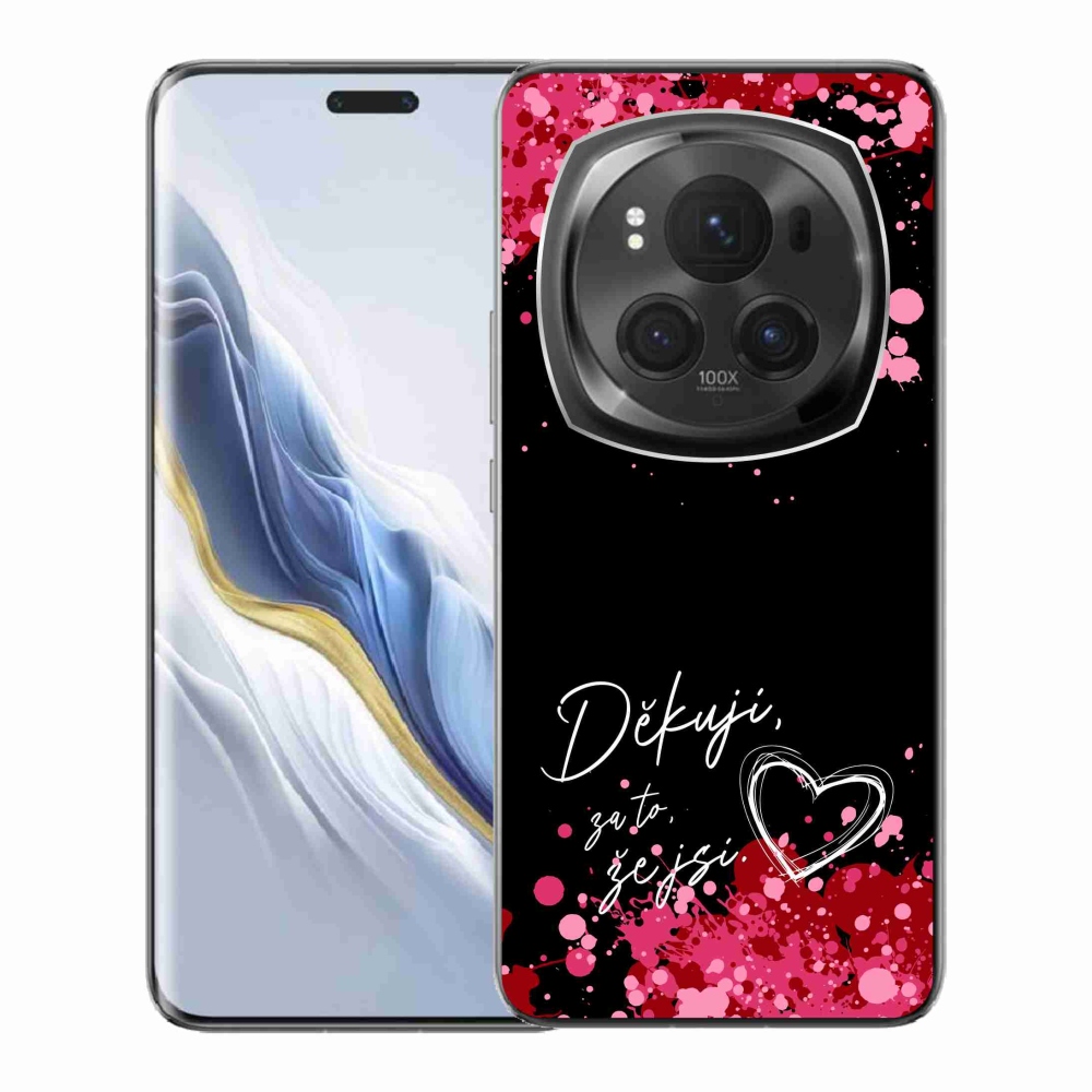 Gél borító mmCase a Honor Magic 6 Pro 5G készülékhez - text in love 2 fekete háttér