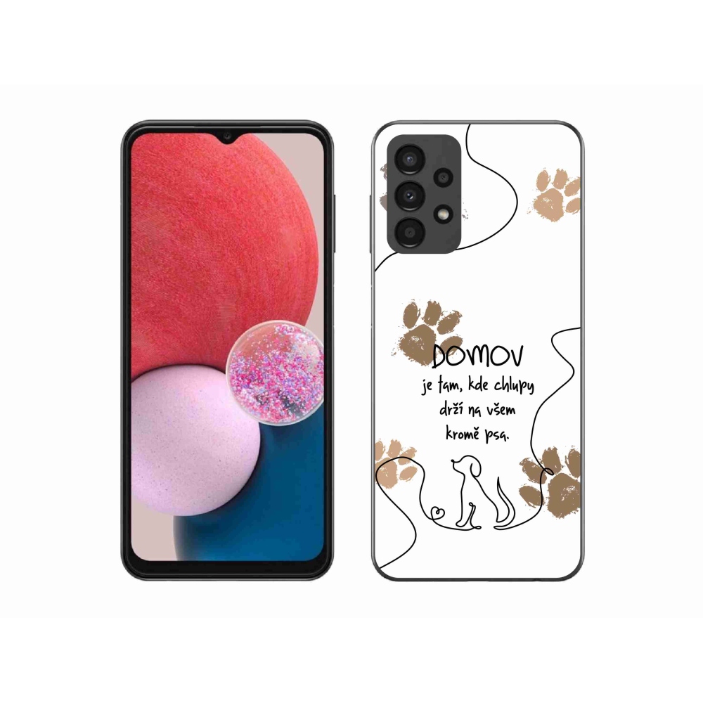 Gél borítás mmCase Samsung Galaxy A13 4G - kutya motívum fehér háttérrel