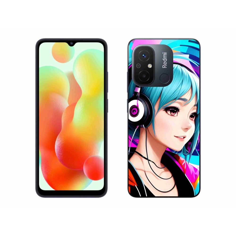 Gél borítás mmCase a Xiaomi Redmi 12C-hez - lány fejhallgatóval