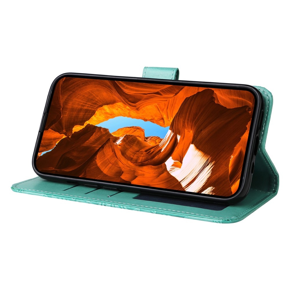 Napraforgó könyv tok a Xiaomi Poco X7 Pro 5G-hez - teáskék színű