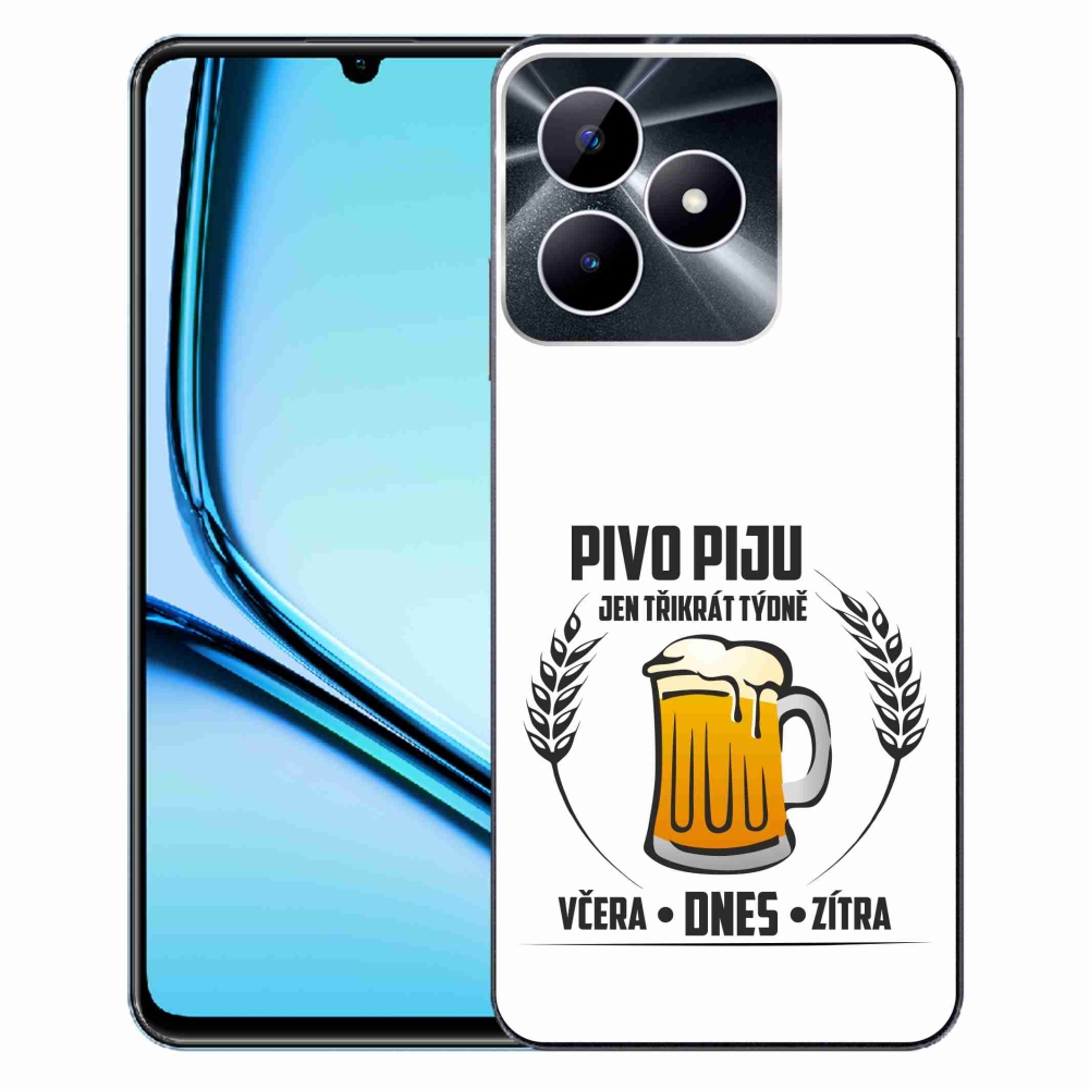 Gél borító mmCase a Realme Note 50 készülékhez - sör motívum fehér háttérrel