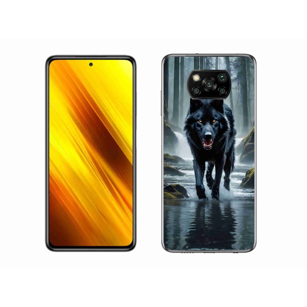 Gél borítás mmCase a Xiaomi Poco X3-hoz - fekete farkas