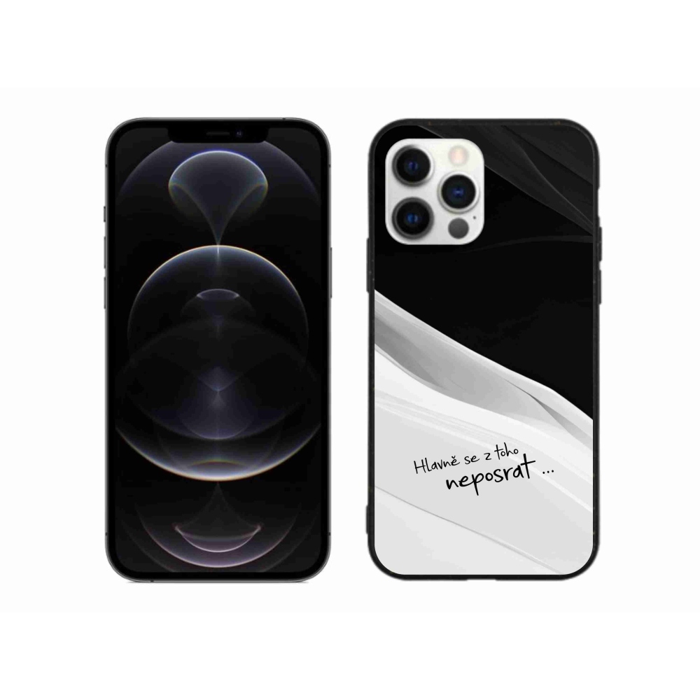 Gél borító mmCase iPhone 12 Pro Max készülékhez - vicces szöveg 13 fehér és fekete háttérrel