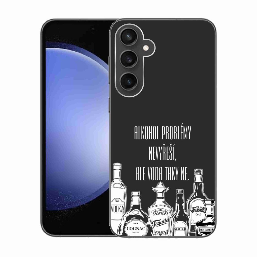 Gél borító mmCase Samsung Galaxy S23 FE - vicces szöveg fekete háttérrel