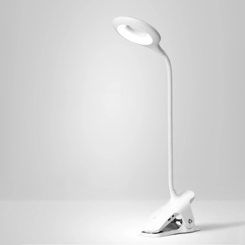 Mini Wozinsky vezeték nélküli LED olvasólámpa kapcsokkal + USB-C kábellel – fehér