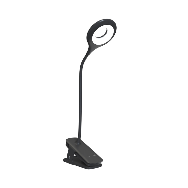 Mini Wozinsky vezeték nélküli LED olvasólámpa kapcsokkal + USB-C kábel – fekete