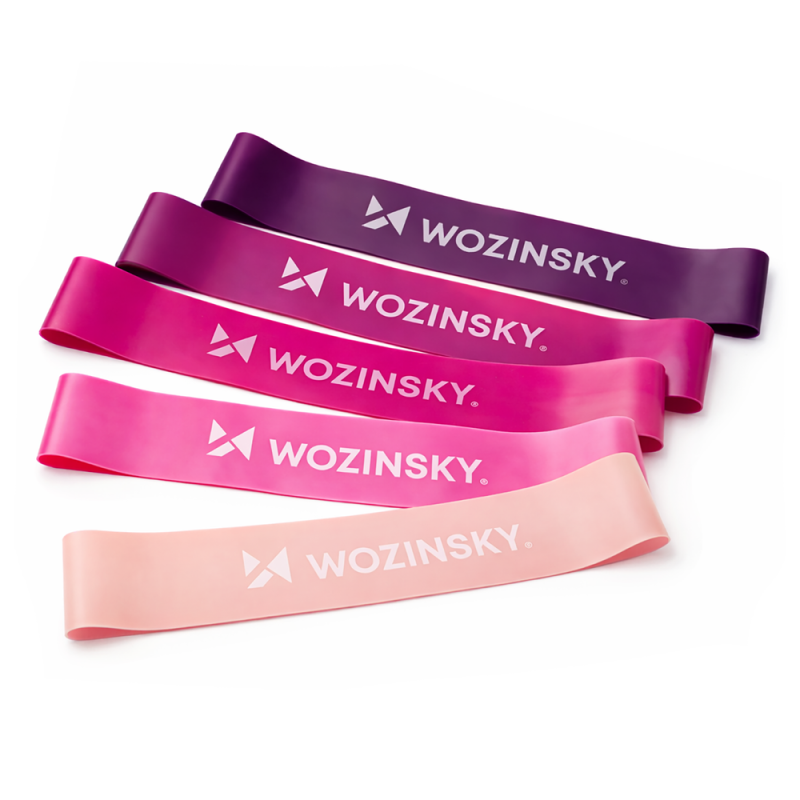 Wozinsky WGO-5A ellenállásos gumiszalag-készlet (Mini Bands), 5 db, TPE, latexmentes