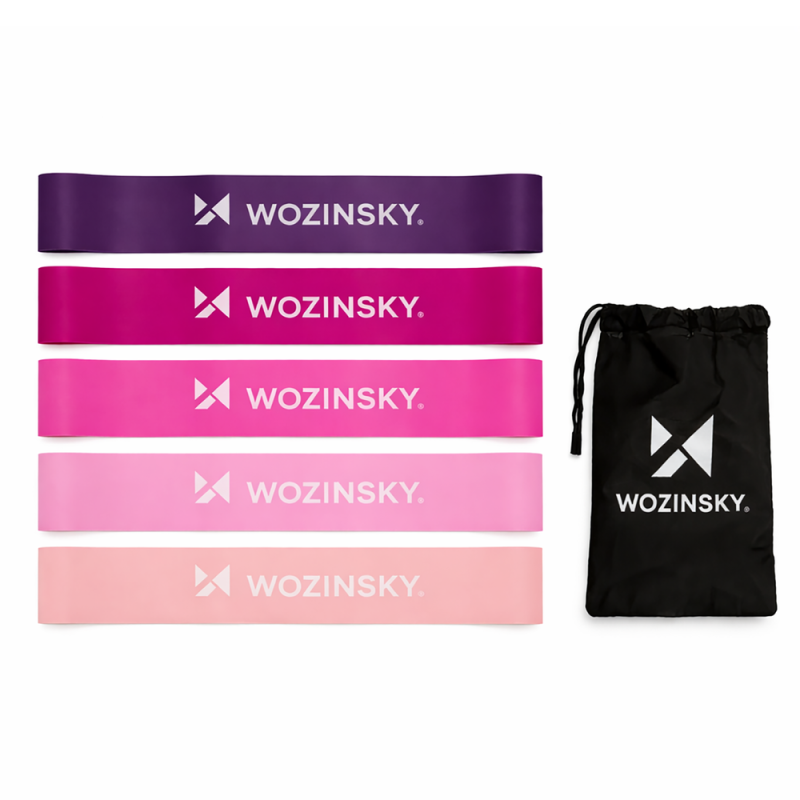 Wozinsky WGO-5A ellenállásos gumiszalag-készlet (Mini Bands), 5 db, TPE, latexmentes