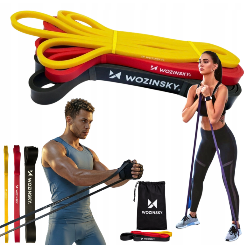 Wozinsky WGO-3 ellenállásgumi-készlet, 3 db – 4–29 kg