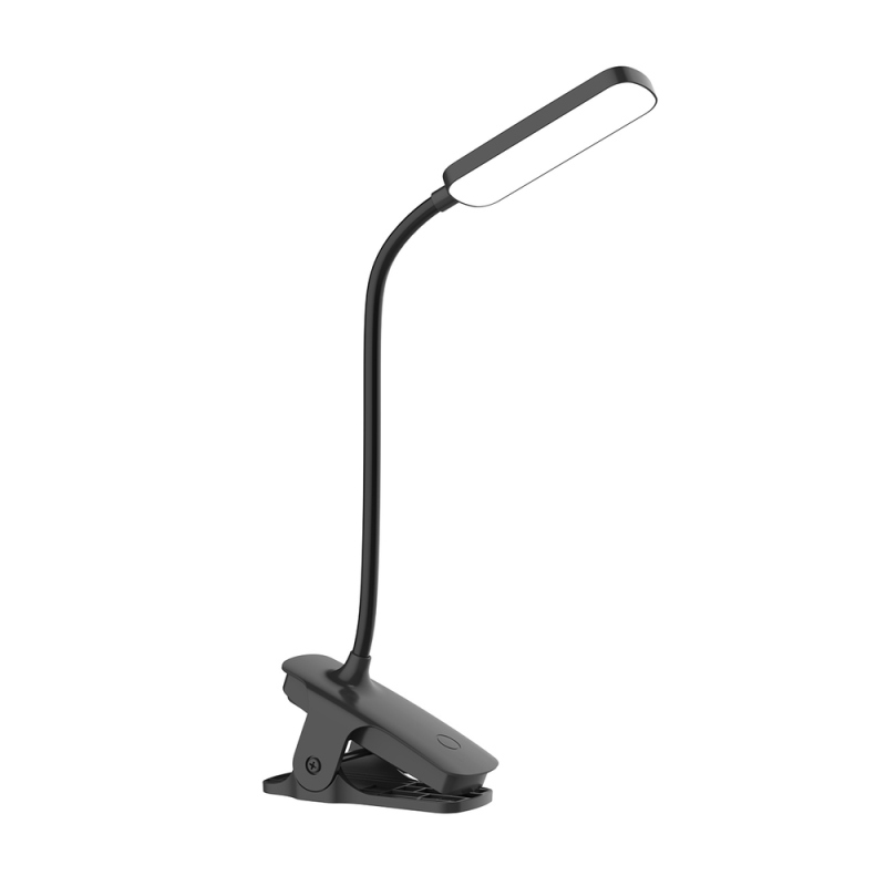 Wozinsky VT-01 Mini LED olvasólámpa kapcsokkal és USB-C kábellel, 80 cm – fekete