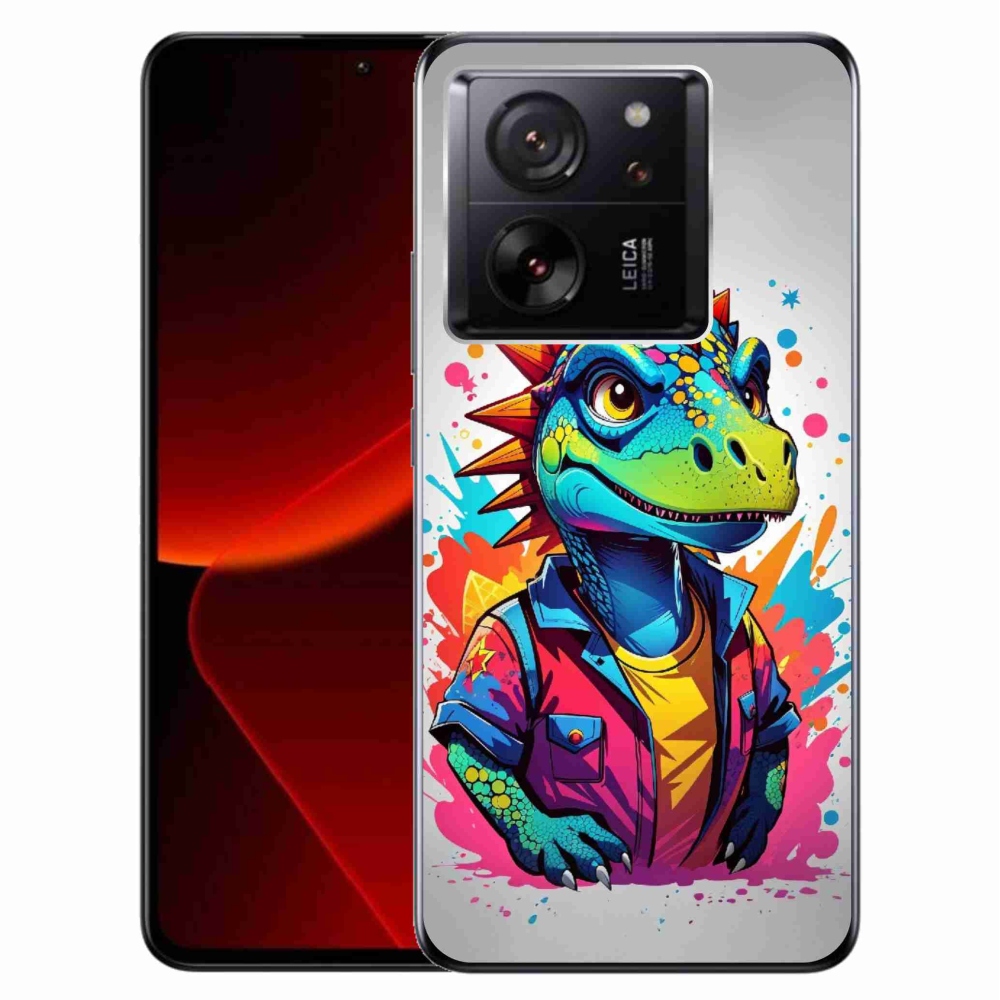 Zselés borítás mmCase a Xiaomi 13T/13T Pro számára - színes dinoszaurusz