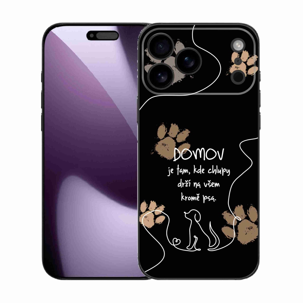 Gél borítás mmCase iPhone 17 Pro Max készülékhez - kutya motívum fekete háttér