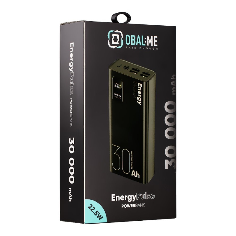 Csomag:ME EnergyPulse Powerbank 30000mAh 22.5W fekete